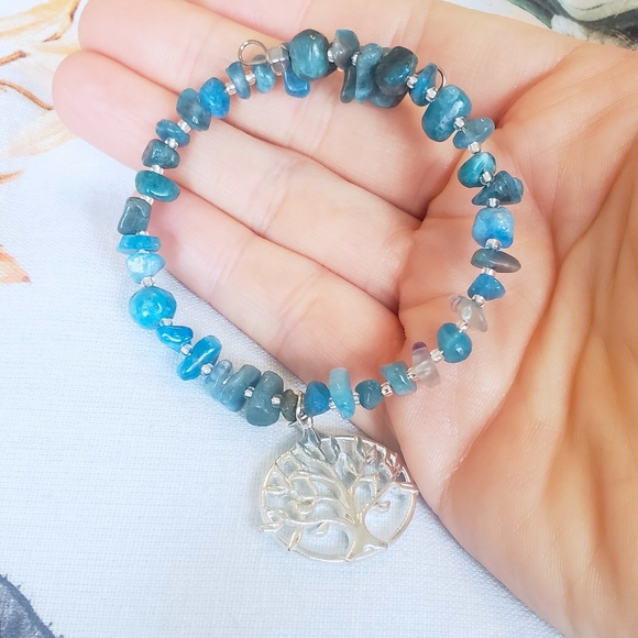 Terra Moda - Tree of Life Chunky Gemstone Bangles - Picture 8 of 14